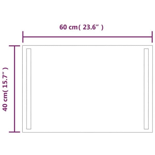 Maison Exclusive - LED-kylpyhuonepeili 40x60 cm
