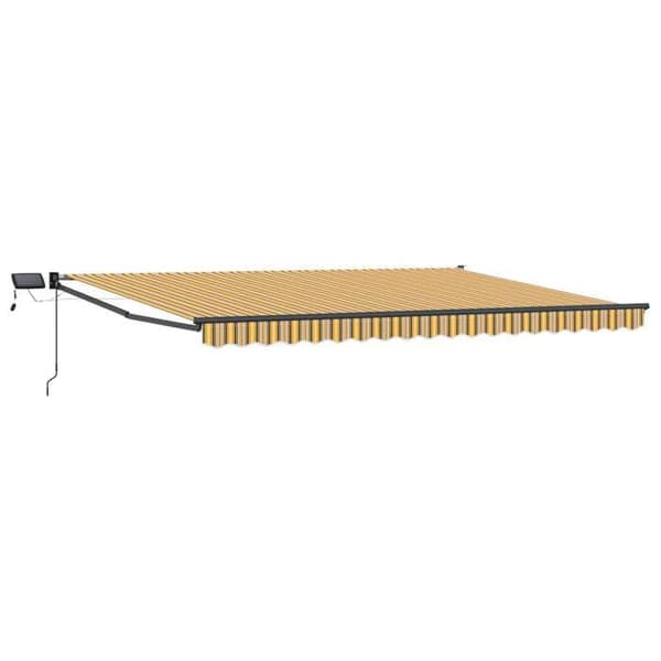 Sammenklappelig markise - EKSKLUSIV HUS - 4 × 3 m - Manuel - Solcelle-LED - Polyester PU dug