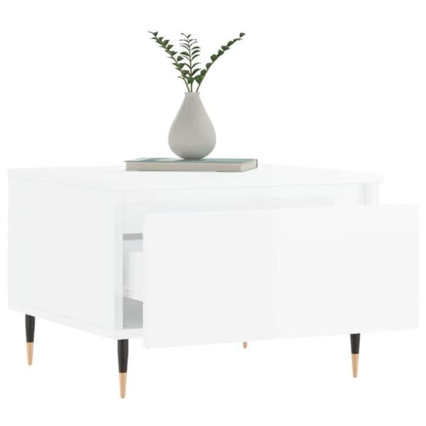 Maison Exclusive - 2 st soffbord vit glansig 50x46x35cm ingenjörsträ
