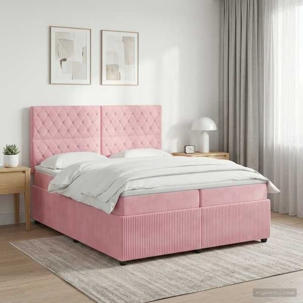 Maison Exclusive - Boxspring säng med Rose madrass 200 x 200 cm Sammet