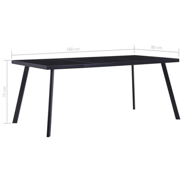 Maison Exclusive - Spisebord Sort 160x80x75 cm Tempereret glas svart