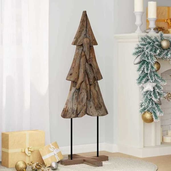 Maison Exclusive - Juletræ med brun støtte 121 cm i solid teaktræ