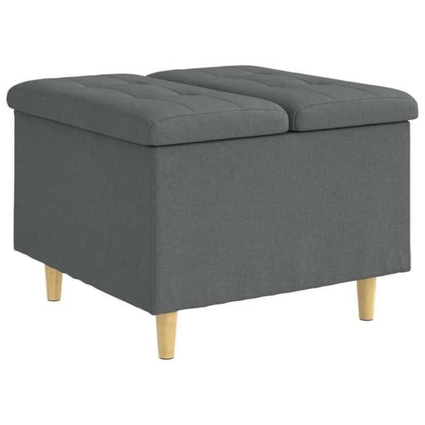 Maison Exclusive - Ottoman med förvaring Mörkgrå 60 x 60 x 45 cm tyg
