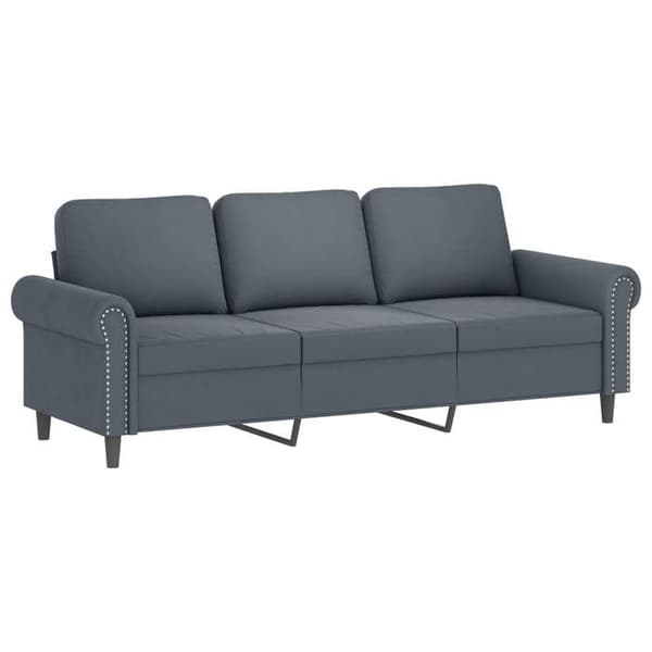 Maison Exclusive - Sæt af 3 sofaer med puder Mørkegrå Velour