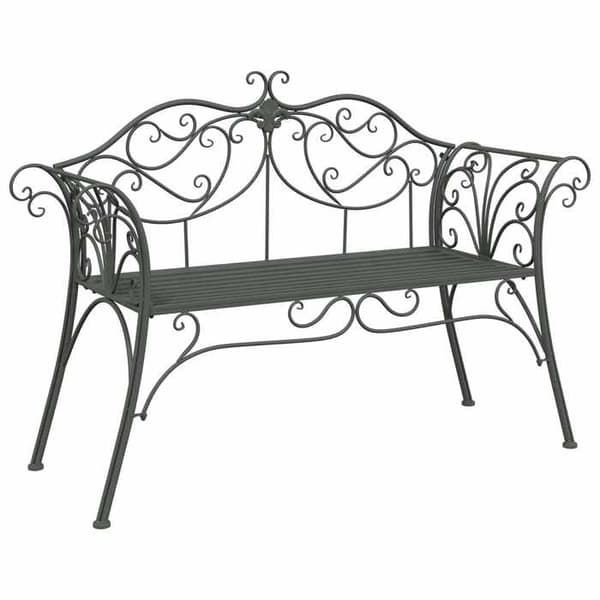 Maison Exclusive - Bænk til haven 2 -pladser 131 x 47,5 x 90 cm Stål Grå Sølv