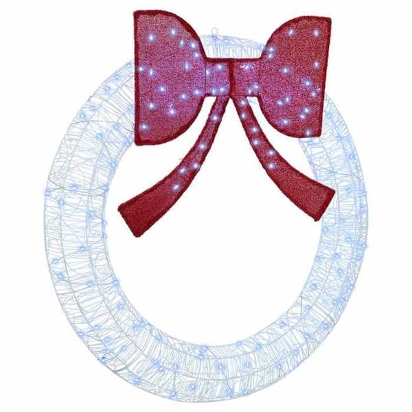 Julekrans - EKSKLUSIV HUS - Krans 150 LED 120 cm - Akryl - USB-strøm - Kold hvid Vit kyla