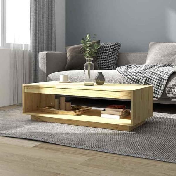 Maison Exclusive - Matala pöytä 110x50x33,5 cm massiivipuusta