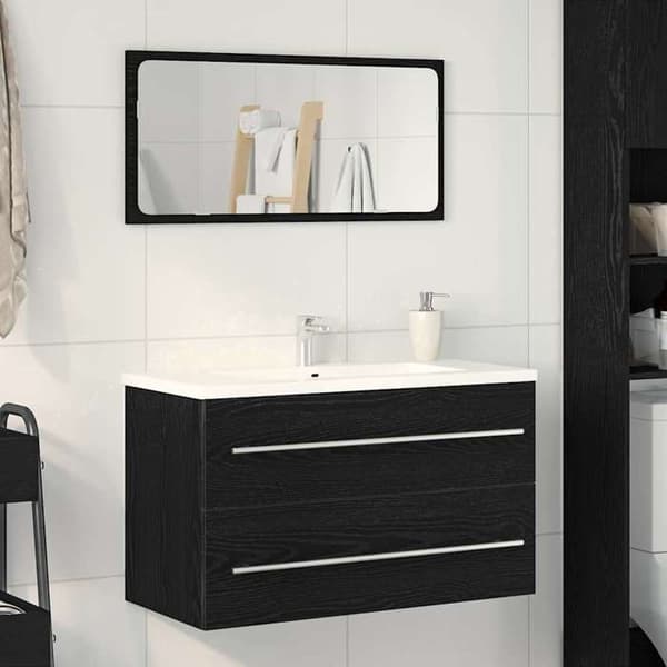 Maison Exclusive - Underskabs møbel i sort eg 80 x 38,5 x 48 cm ingeniørtræ