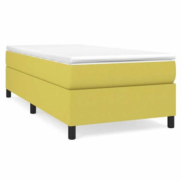 Maison Exclusive - Sengebund med lameller grøn 90x200 cm stof