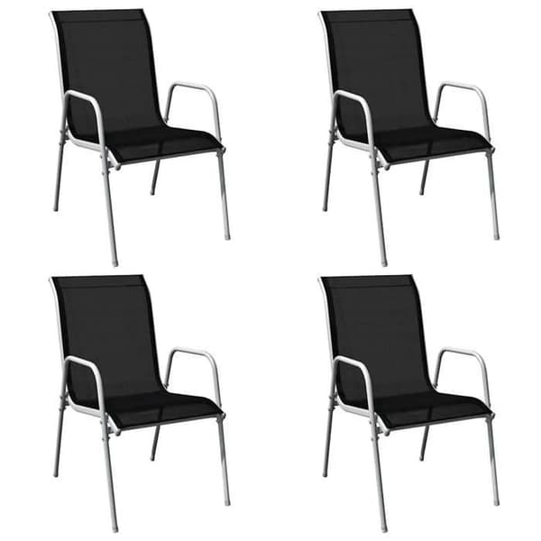 Maison Exclusive - Udendørs spisebordssæt 5 dele Sort Stål