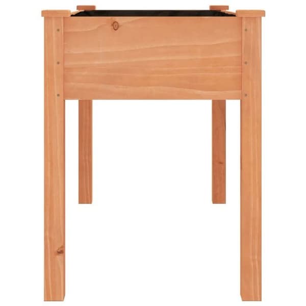 Maison Exclusive - Blomlåda med brun foder 118x59x76 cm massiv furu