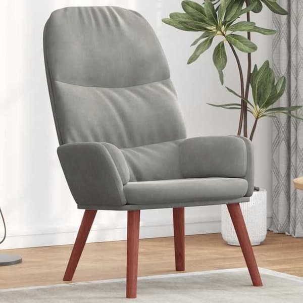 Maison Exclusive - Vaaleanharmaa samettinen nojatuoli