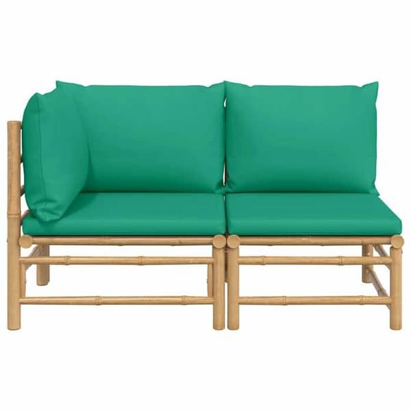 Maison Exclusive - Havegruppe 2 stk med bambusgrønne puder Bambu grön