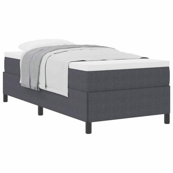 Lit - EXKLUSIIVINEN MAJA - Box Spring - 90 x 200 cm - Tummanharmaa sametti - Laatikko kehys Mörkgrå