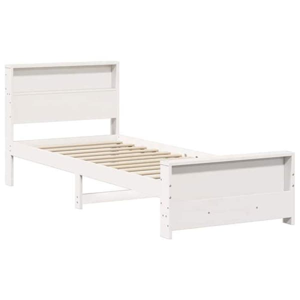 Sengestel - EKSKLUSIV HUS - Platform - Hvid - 75 x 190 cm - Massiv fyr Vit