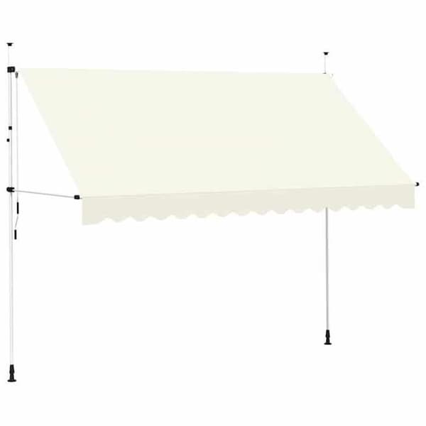 Maison Exclusive - Manuel udtrækkelig markise 350 cm Creme Grädde