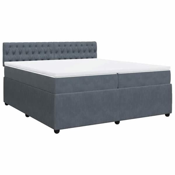 Maison Exclusive - Sänkylaatikko ja harmaa samettimatrassi 200x200cm