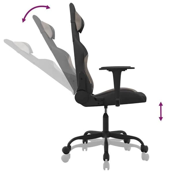 Maison Exclusive - Spilestol med massage i sort og taupe stof