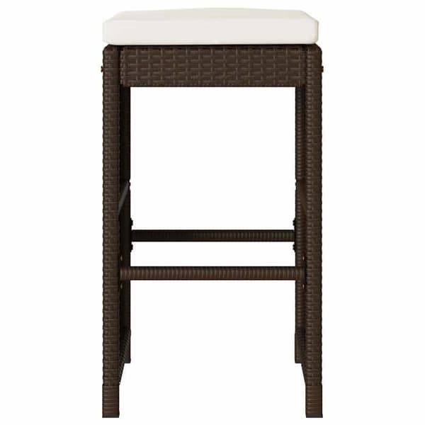 Maison Exclusive - Barstolar trädgård kuddar set om 6 brun flätad resin