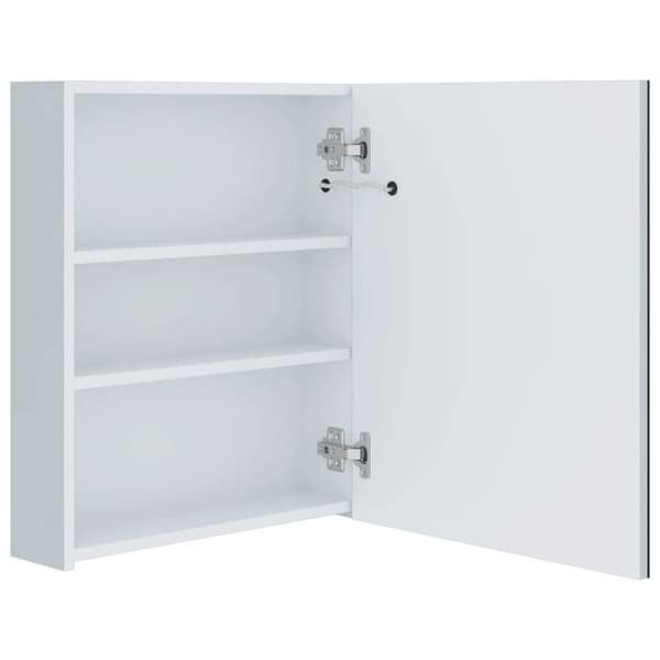 Maison Exclusive - LED-peilikaappi 50x13,5x60 cm vit och silver