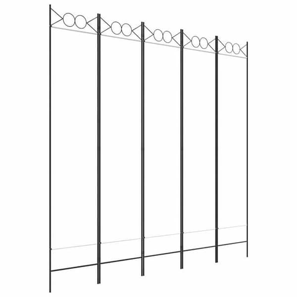 Maison Exclusive - Avskiljande vägg 5 paneler Vit 200x200 cm Tyg