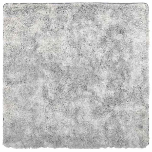 Tæppe shaggy - MAISON EXCLUSIVE - NAVARRA - grå sølv - 200x200 cm - skridsikker silvergrå