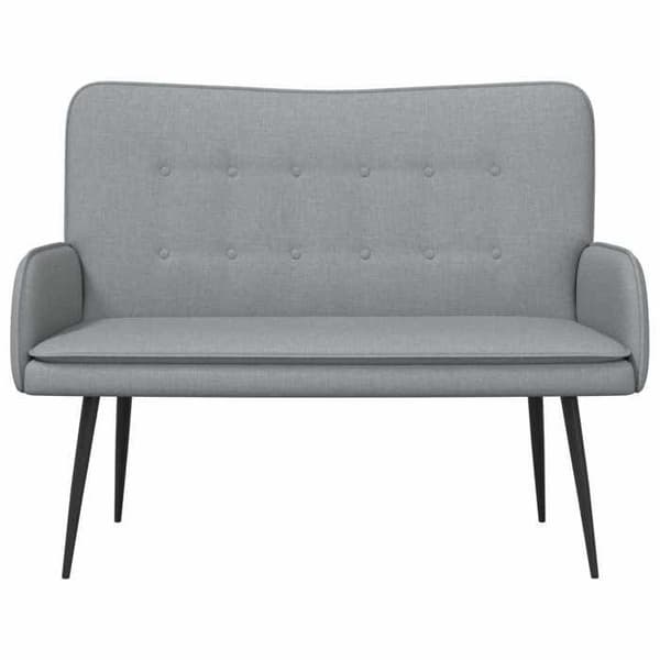 2-personers sofa - MAISON EXCLUSIVE - 115 x 61 x 87 cm - Lys grå - Polyesterstof - Solid struktur Ljusgrått