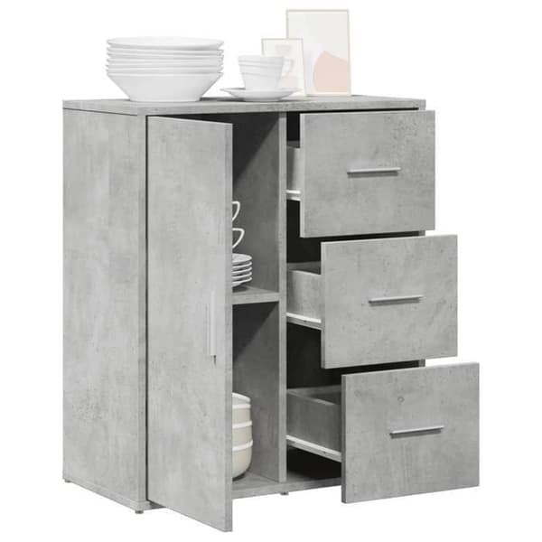 Maison Exclusive - Betonggrå buffé 60x31x70 cm ingenjörsträ