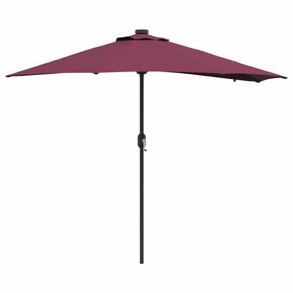 Hav parasol - MAISON EXCLUSIVE - Bordeaux - 294×150×223 cm - Polyester & stål - Solcelle LED Bordeaux