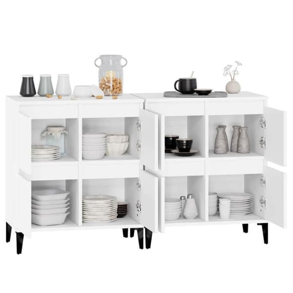 Buffé - 2 delar - Vit - Ingenjörsträ - 60 x 35 x 70 cm Vit