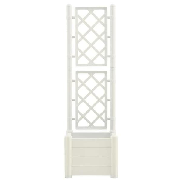 Maison Exclusive - Blomlåda med spaljé 43x43x142 cm PP Vit Vit