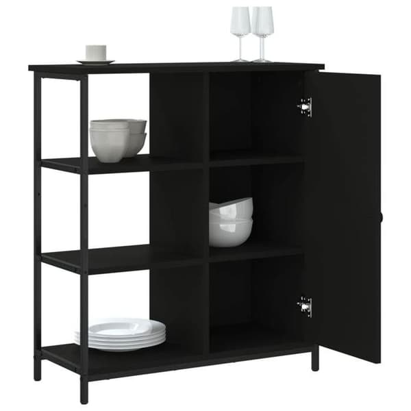 Maison Exclusive - Sort buffet 70x30x80 cm ingeniørtræ