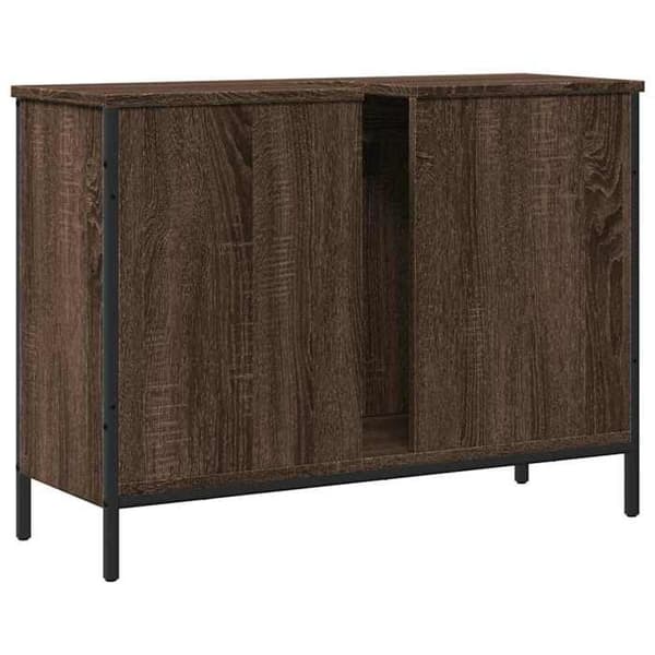 Maison Exclusive - Badeværelsesskab med vask i brunt egetræ 80x30x60 cm Brun ek
