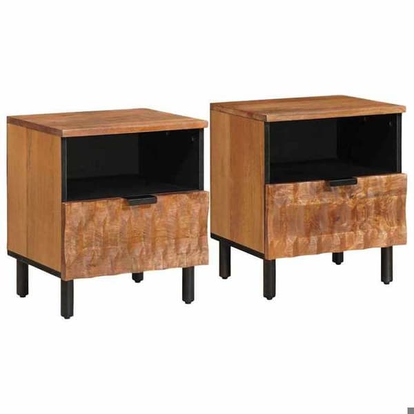 Maison Exclusive - Natbord 2 stk Brun 40 x 33 x 46 cm