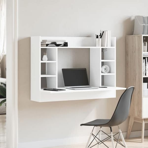 Maison Exclusive - Väggkontor vit 105x48x75 cm ingenjörsträ