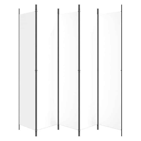 Maison Exclusive - Avskiljande vägg 5 paneler Vit 250x220 cm Tyg Vit