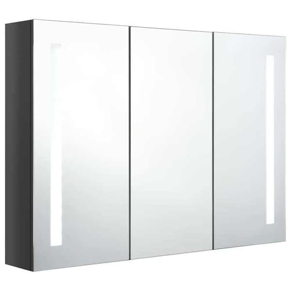 Maison Exclusive - LED-peilikaappi 89x14x62 cm Kiiltävä harmaa