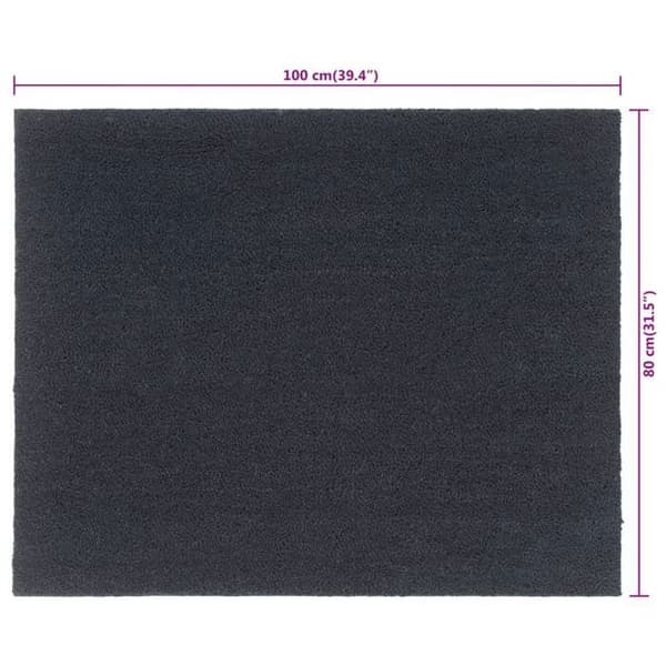 Dørmåtte - Tuftet - Kokosfiber - 80 x 100 cm - Mørkegrå mörkgrå