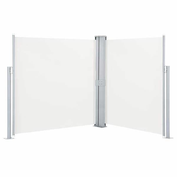 Maison Exclusive - Dubbel utdragbart sidotak för patio 170x600 cm Kräm