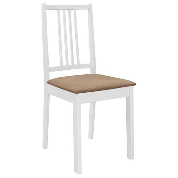 Matstol - Exklusivt Hem - Set om 2 - Massivt trä - Kudde 100% polyester vitt och grädde