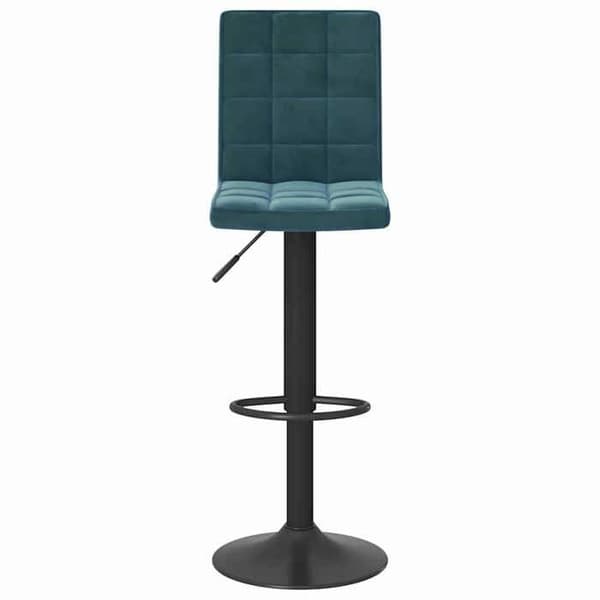 Barstol - MAISON EXCLUSIVE - Sæt af 2 - Blå velour - Højdejusterbar - 360° rotation Blå