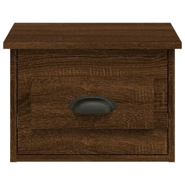 Maison Exclusive - Væghylde natbord i brunt egetræ 41,5x36x28 cm Brun ek