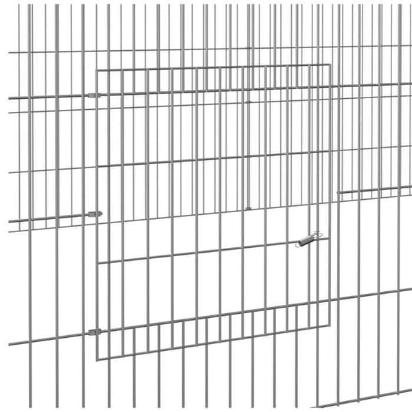 Maison Exclusive - Kaninbur 2 paneler 220x110x55 cm Galvaniserat stål Silver