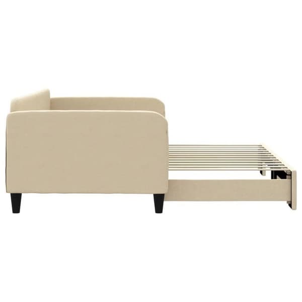 Maison Exclusive - Sovesofa med udtræksseng creme 100x200 cm stof