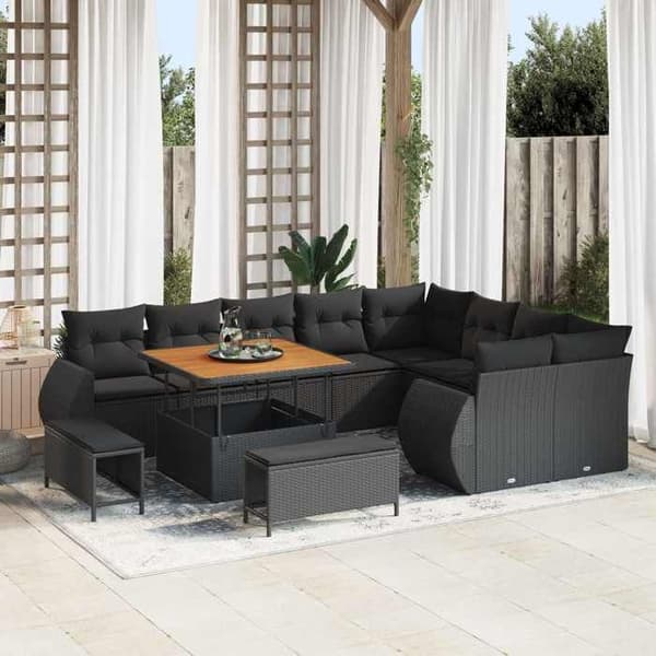 Maison Exclusive - 12 hengen puutarhakalustesarja 12 pc Musta