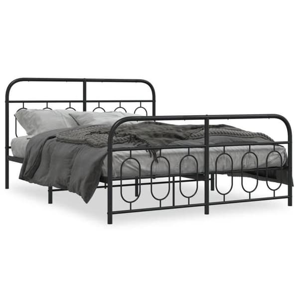Sengestel - EKSKLUSIV HUS - 140 x 190 cm - Stål - Sort - Opbevaring under sengen Svart