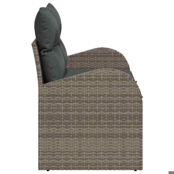 Trädgårdsoffan - EXKLUSIV HEM - 124 x 62 x 69 cm - Grå - UV-beständig polyrotting - Robust stålram Grå
