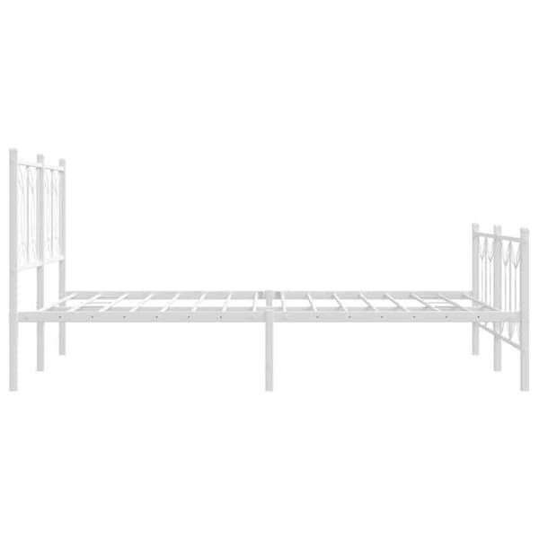 Sängram - EXKLUSIV HEM - 135 x 190 cm - Stål - Vit - Lamellbotten Vit
