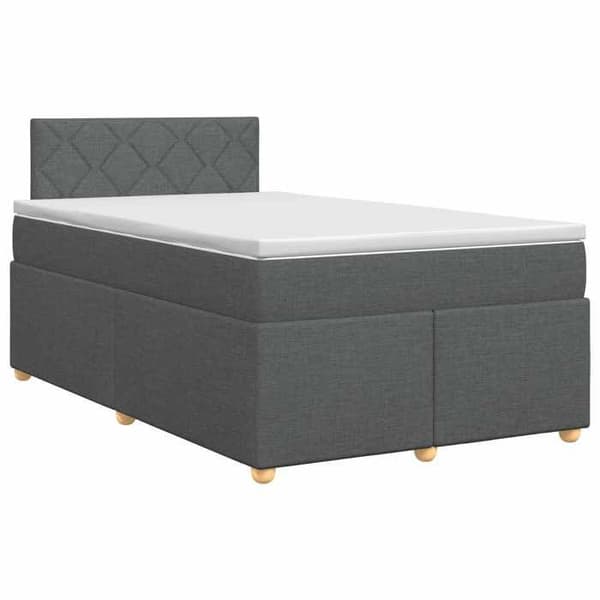 Maison Exclusive - Boxspring säng med madrass Mörkgrå 120 x 200 cm Tyg
