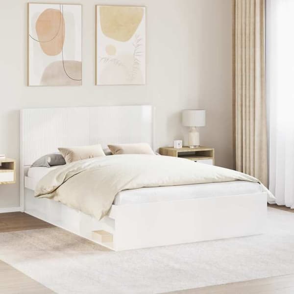 Maison Exclusive - Vit glänsande sänggavel